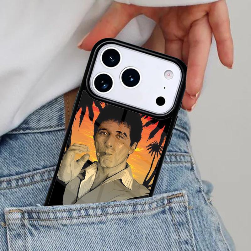 Tony Montana Scarface Phone Case for iPhone 17ProMax 12 13 14 15 16e 17 Pro Max Plus Air Cover