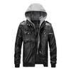 Autumn and Winter New Leather Jacket Men's Hooded Multi-pocket Large Size Men's PU Leather Jacket Casual Men's Clothing