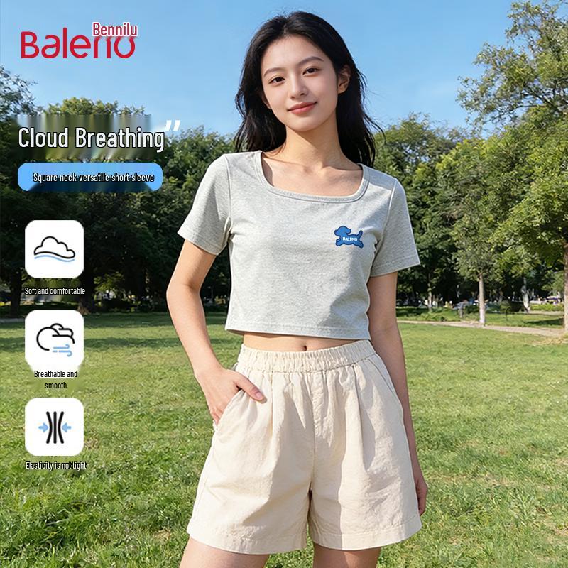 Baleno Women s Square Neck Graphic Short Sleeve T-Shirt 2XL