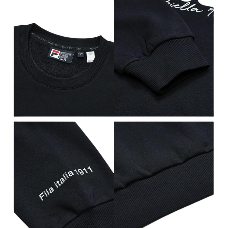 FILA Fleece Pullover Casual American Vintage Sweatshirt Unisex sweatshirt Legendary-Blue F51U349298A-NV