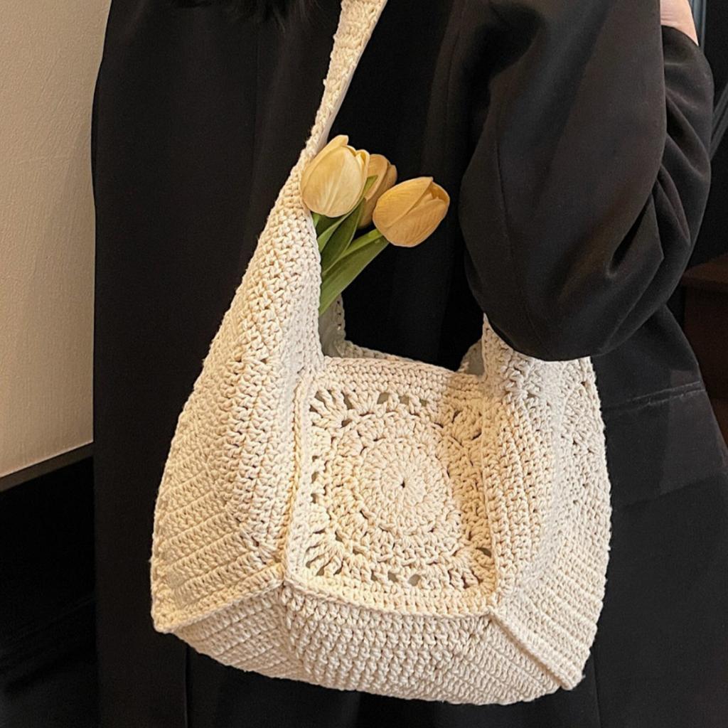 Fashion Woven Bag Women's New Large-capacity Seaside Vacation Beach Bag Woven Straw Tote Bag for Women