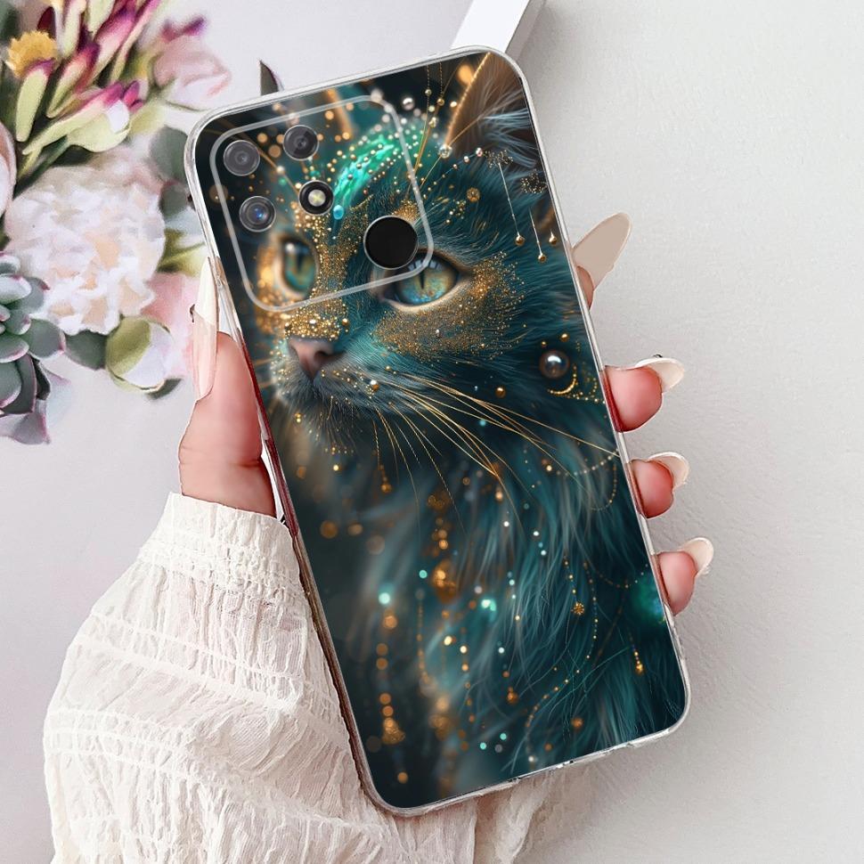 Soft Full RMX3430 Protective Cover For Realme Narzo 50A Casing Cat Pattern For Realme Narzo 50A Narzo50A Silicone Covers Case