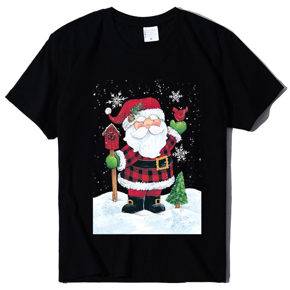 2025 New Children's Short Sleeved Christmas Reindeer Christmas Pattern Printed Girl's T-shirt Exquisite Christmas Cartoon Top