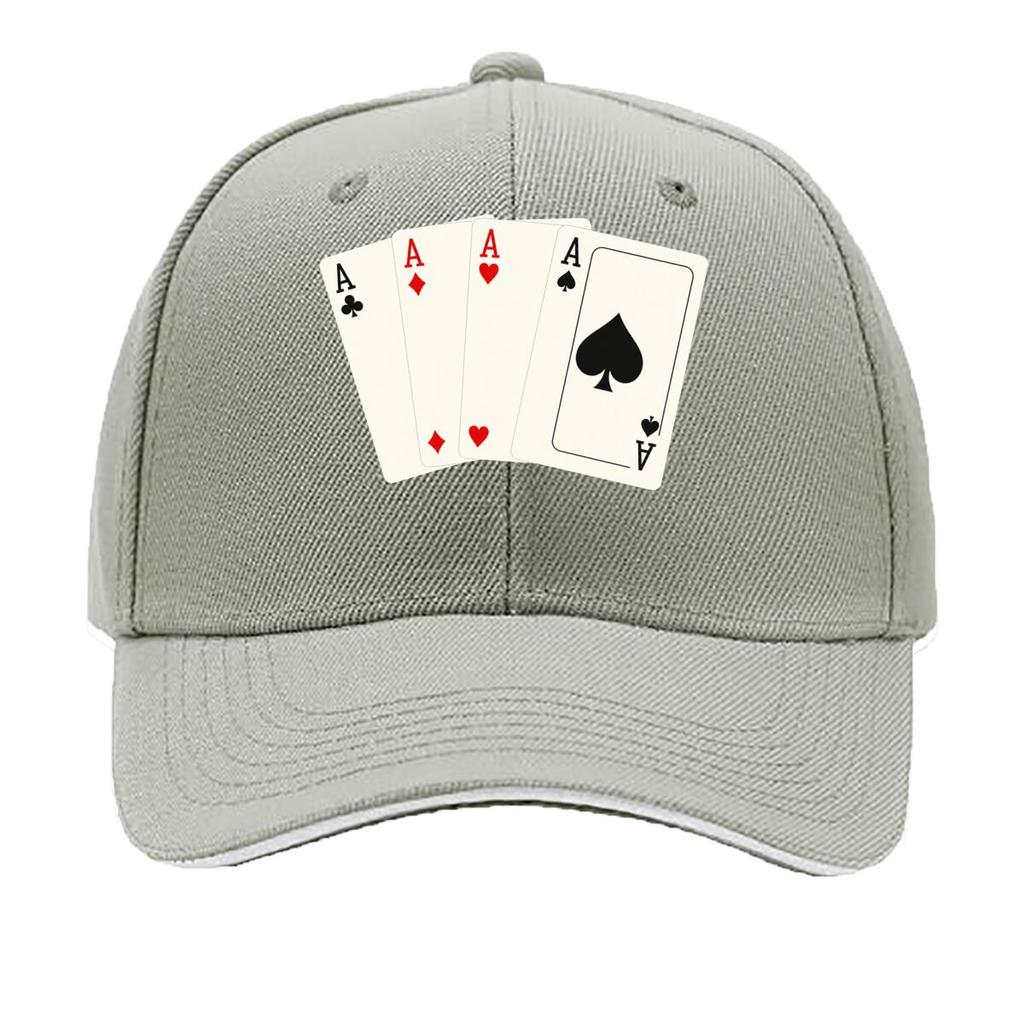 Four Aces Poker Card Fan Hip Hop Hat Fashion Outdoor Sports Sandwich Baseball Cap