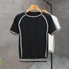 Herren Trendiger Sommer Color-Block Kurzarm Strickpullover