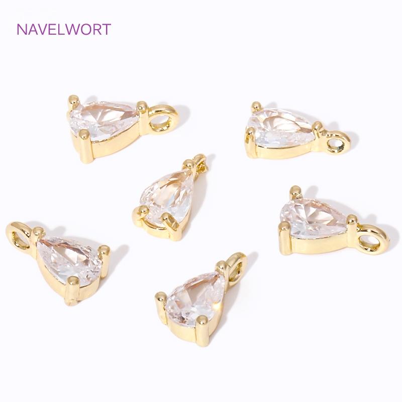 4.5mm*8.8mm 18K Gold Plated Waterdrop Charms Pendants,Crystal Charms For Earring,Pendants For Jewelry,DIY Earring Charms Finding
