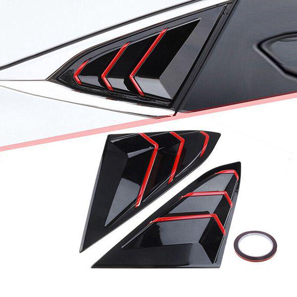 Decorative Rear Quarter Window Louver Covers for 2016-2021 Honda Civic (1 Pair)