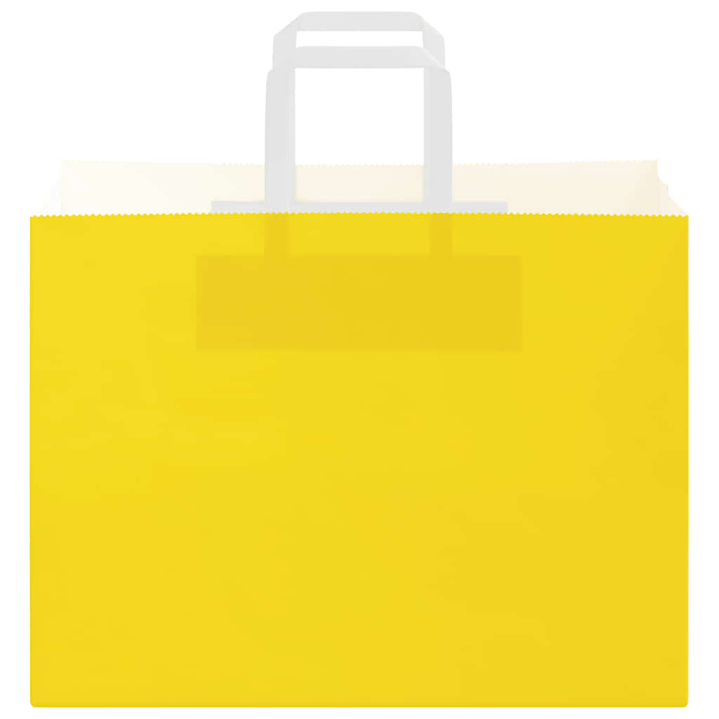 Paper Carrier Bags 50 Pcs with Handles Yellow 32x17x25 Cm