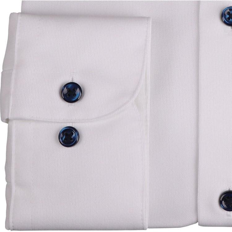 SUIT SELECT 4S BLACK LINE Slim Fit Men's Dress Shirt Non-Iron Stretch Cutaway Collar White Dobby L Size 41-86