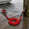 Bungee Dock Line Reinforced Sleeves Bungee Mooring Rope Stretch Dock Line Coiled Hook and Loop Rope Stretchy