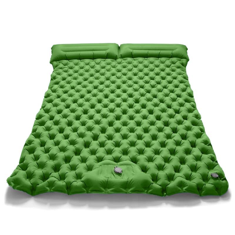 Outdoor Camping Inflatable Mattress Portable Travel Double Sleeping Tent Mat Ultralight Folding Air Mat Built-In Inflator Pump
