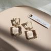 Silver Needle Transparent Geometric Square Artificial Crystal Earrings European and American Exaggerated Niche Design Earrings Fashion Earrings