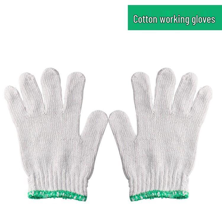 60 Pairs Thickened Cotton Yarn Work Gloves - Wear-Resistant Hand Protection with Free Shipping