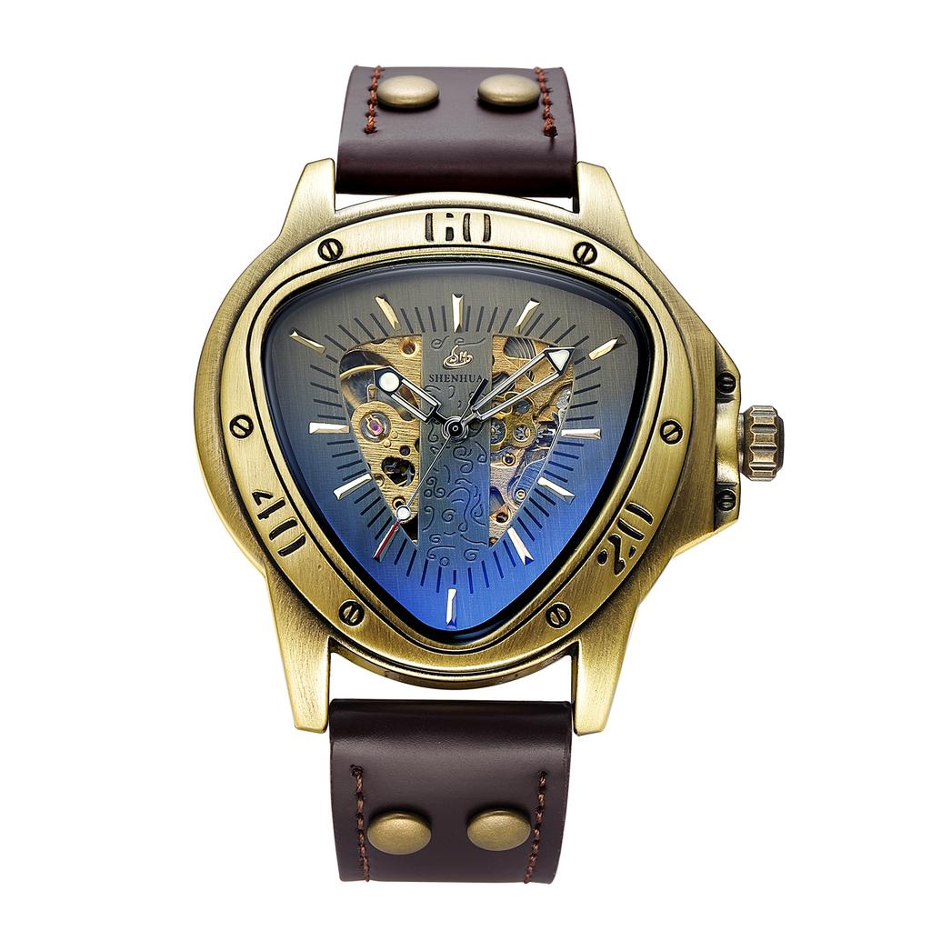 Fashionable Men's Watch Triangle Hollowed Out Luminous Fully Automatic Mechanical Movement Mechanical Watches Reloj Automático