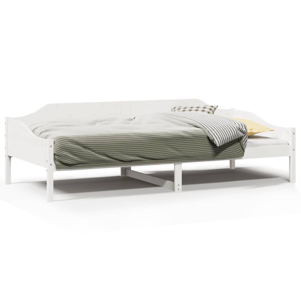 Solid Wood Bed Frame without Mattress White 90 x 190 cm Pine Wood