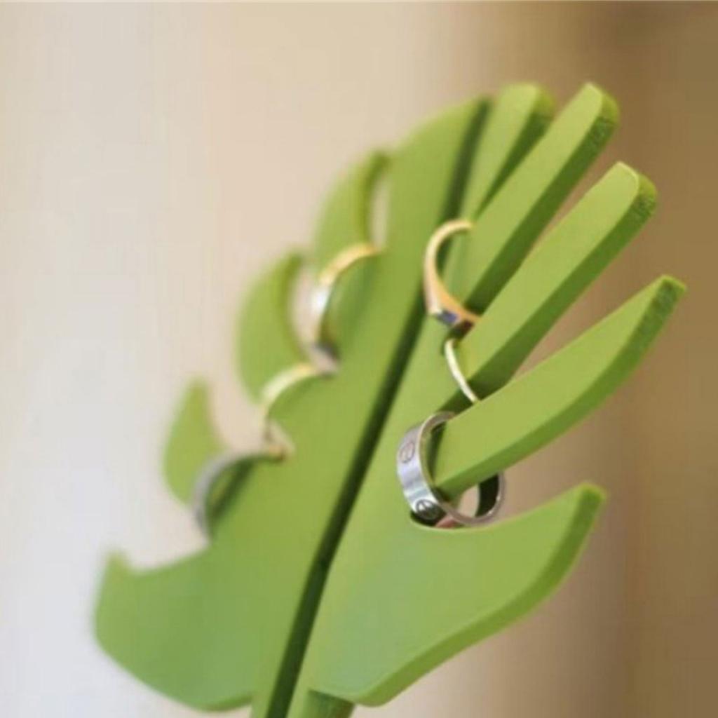 Bathroom Organizer with Monstera Design Self Adhesive Toothbrush Holder and Mirror Mounted for Accessories