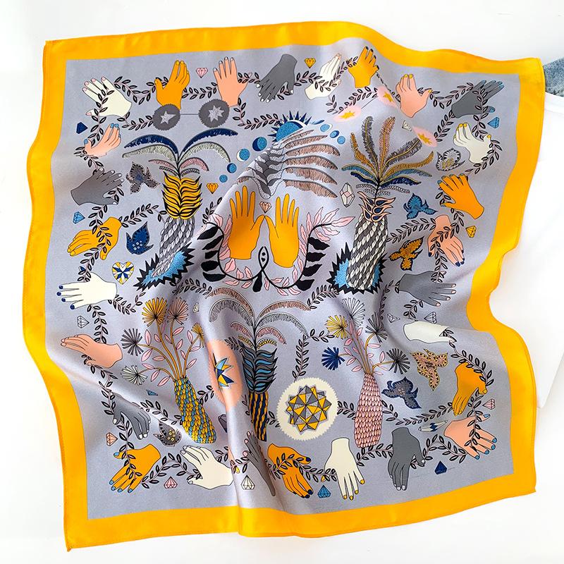 

53 * 53 см шелковичный маленький квадратный шарф многофункциональный профессиональный модный декоративный шелковый шарф для весны и осени теплая шаль 53*53CM