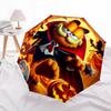 1pc Garfield Vampire Automatic Open/Close Umbrella - Compact Travel Umbrella with 8-Rib Durable Frame, Lightweight & Portable for Commuting, Fashionab