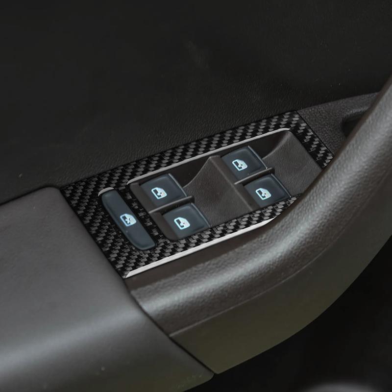 For Skoda Octavia 2017- Carbon Fiber Door Window Control Button Panel Frame Car Accessories Interior Decorative Stickers