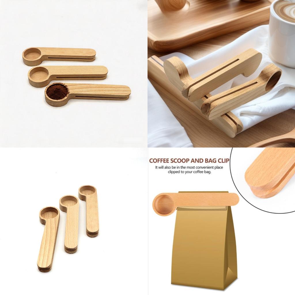 Wooden Milk Powder Spoon With Clamp For Home Use And Coffee Preparation