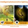 Solar Moon Flower Fairy Light, garden decoration wrought iron beautiful fairy ground light, wireless LED waterproof light from dusk to dawn. 1 piece