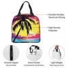 Summer Beach Sunset Palm Tree Design Insulated Lunch Bag for Women Kids Portable Food Boxes Thermal Lunch Box Tote