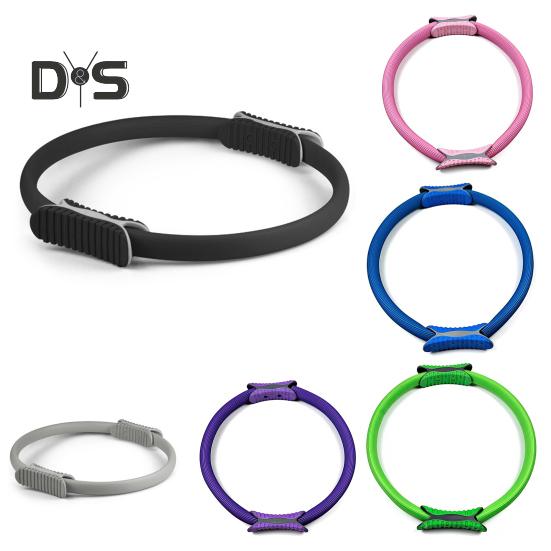 Inel Pilates pentru Femei cu Mânere Anti-alunecare pentru Tonifierea Picioarelor, Exerciții pentru Partea Interioară a Coapselor și Planșeul Pelvin, Cerc Yoga, Echipament Fitness pentru Gimnastică Acasă