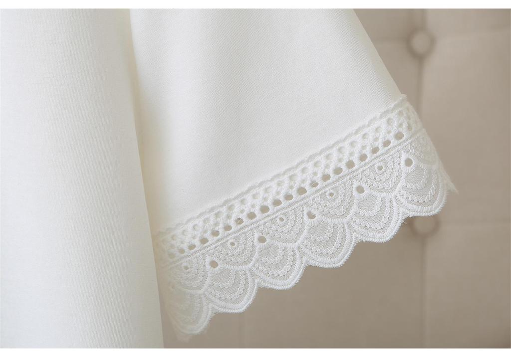 2026 Summer Plus Size Women's Lace Patchwork Cotton T-Shirt - Short Sleeve Slimming Top for Chubby Girls