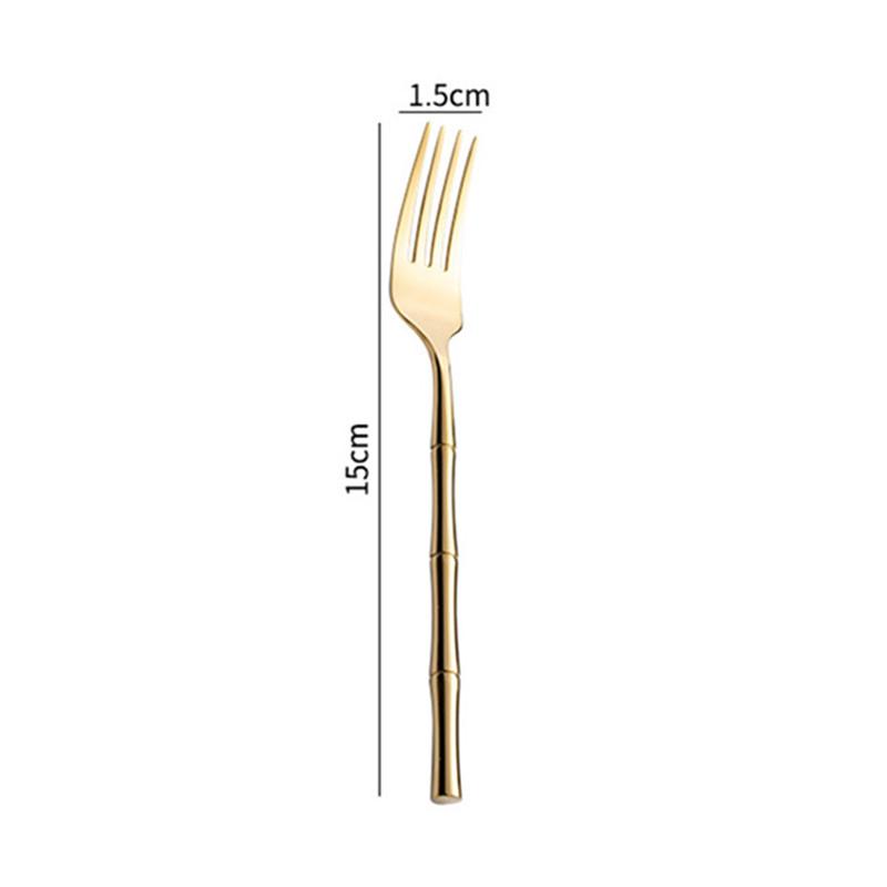 304 Stainless Steel Cutlery Thickened Table Fork Knife Spoon Bamboo Handle Dinnerware Western Tableware
