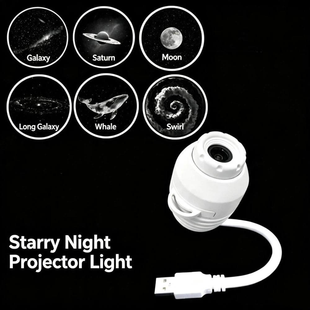 3/6Pcs Slides Night Light Stepless Dimming Star Projector Mini Galaxy Projector  Home