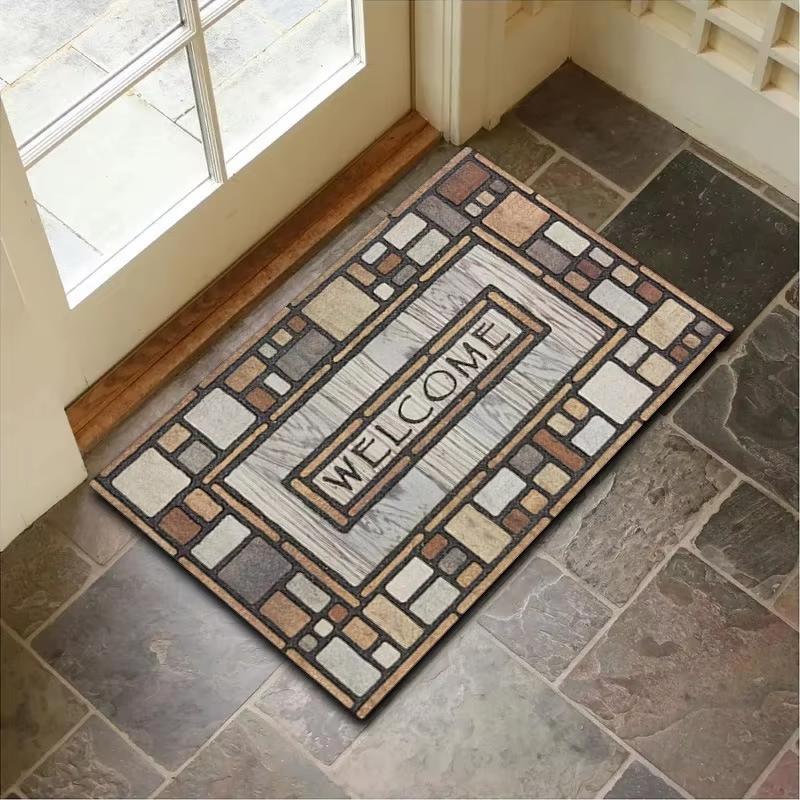 Entrance Floor Mat Bedroom Bathroom Non-Slip Balcony Door Rugs Wear-Resistant Bathroom Floor Mat Foot Mat Home Decoration