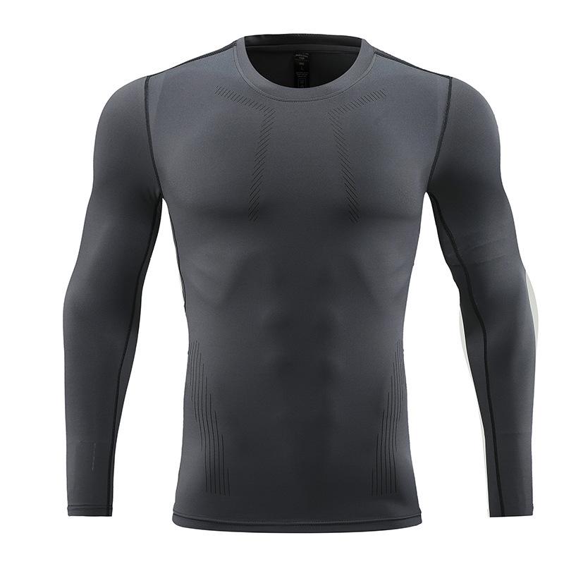2024 Men's Long-Sleeve Quick-Dry Tight-Fit Running Shirt Fitness Wear