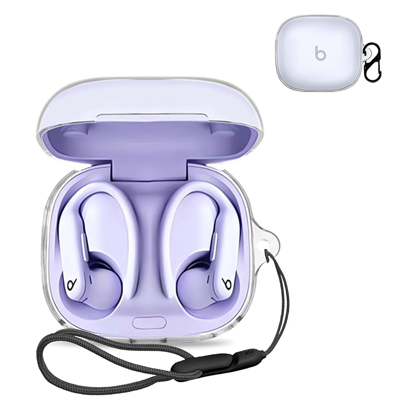 

For Powerbeats Pro 2 for case cover [NOUKAJU] wireless earphones TPU protective case (With carabiner + strap included) ) Scratch prevention Fall