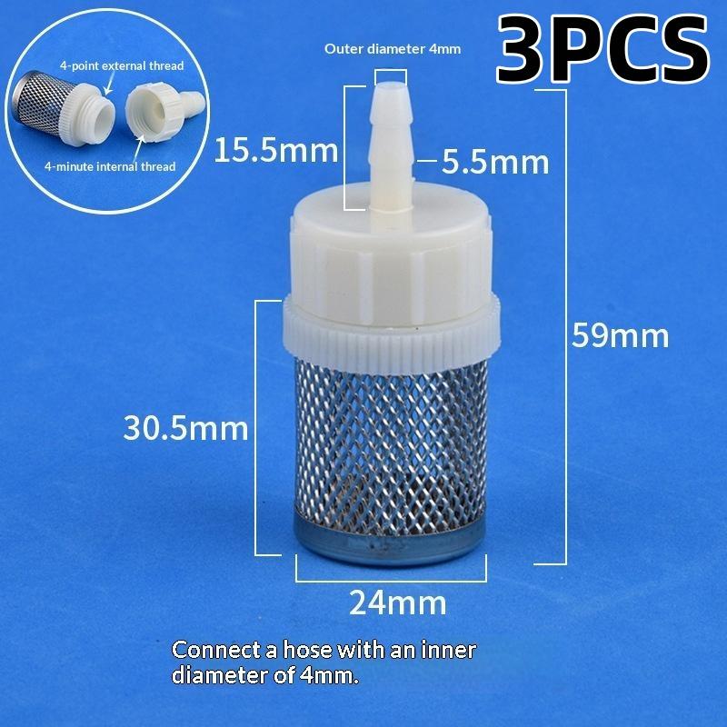 1/3Pcs 4mm 6mm 8mm 10mm 12mm 14mm 16mm 20mm Hose Stainless Steel Filter For Fish Tank Aquarium Garden DIY Accessories