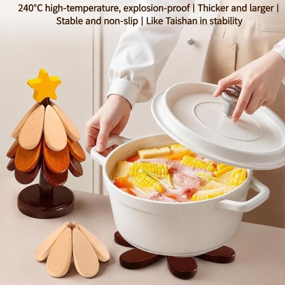 Tree-shaped Heat-resistant Trivet Wooden Table Pot Mat Multi-functional Cup Pad  Kitchen