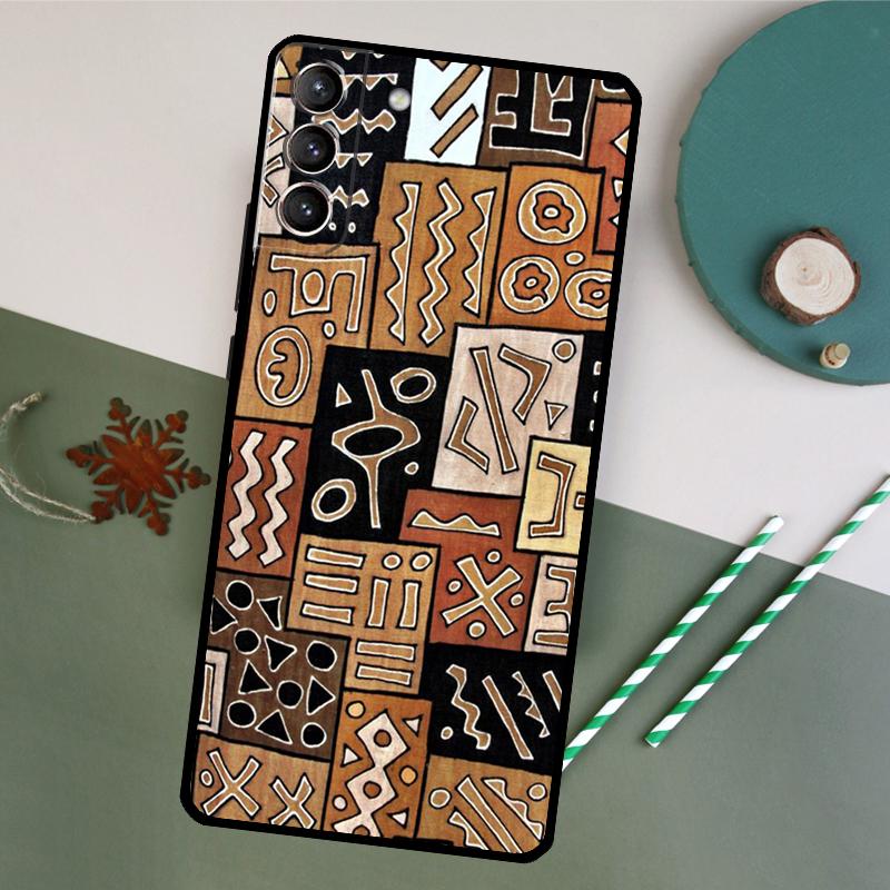 African Wax Print Case For Samsung Galaxy S23 S22 Ultra S20 S21 FE S8 S9 S10 Plus Note 10 20 Ultra Back Cover