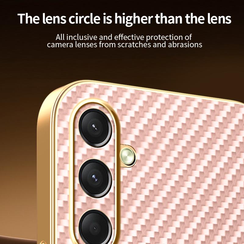 For Samsung Galaxy A16 4G/A16 5G Phone Case Carbon Fiber Textured Electroplated TPU Back Cover