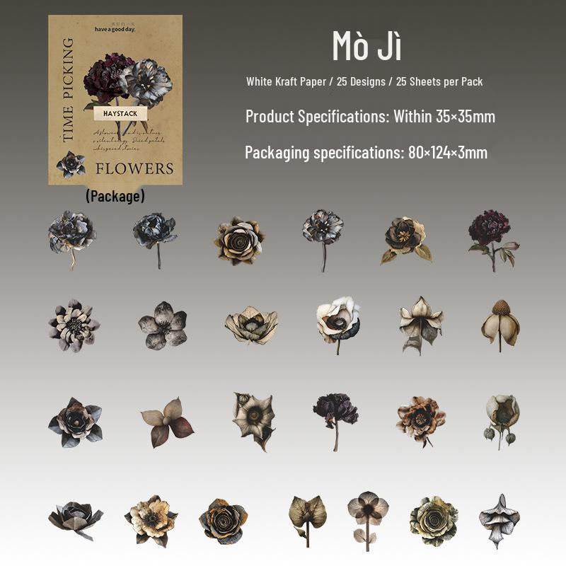 Ретро Цветочные Наклейки: Серия «Хроника» для журналов и поделок