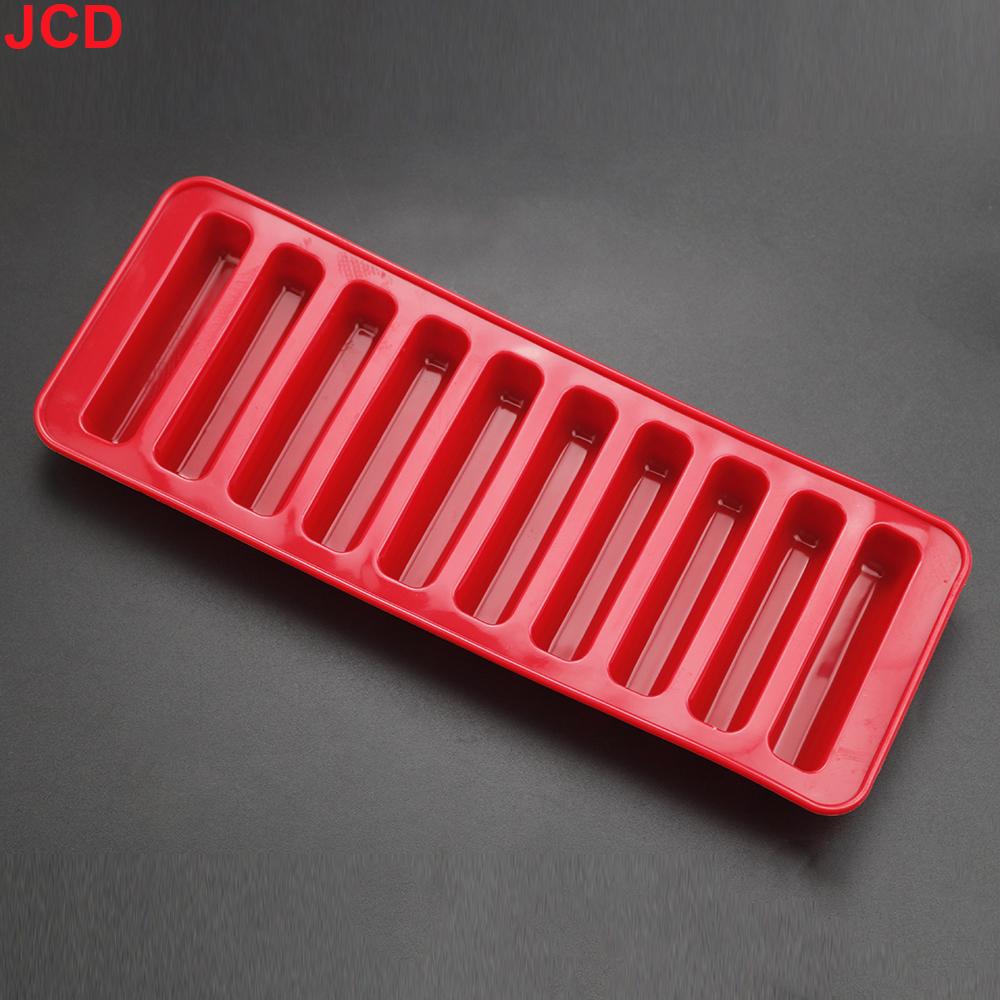 JCD 10 Long Fingers Silicone Mold Sausage Hot Dog Ham Sausage Mold Cake Baking Biscuit Mafen Cup Cake Mold красный