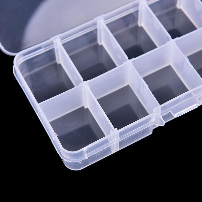 10 Compartments Transparent Visible Plastic Fishing Lure Box Fishing Tackle Box