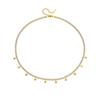 Gold Plated CZ Tennis Chain Star Pendant Necklace, Stainless Steel Dainty Y2K Choker, Waterproof Sparkly Jewelry for Women Gift