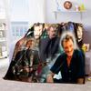 French Legendary Rock Singer and Actor Johnny Hallyday Blanket Soft Home Furnishing Nap Decoration Four Seasons Warm Sherpa Blanket U18
