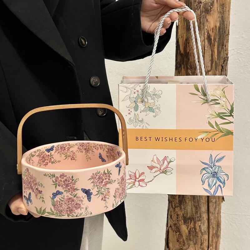 WA Ceramic Crape Myrtle Fruit Basket