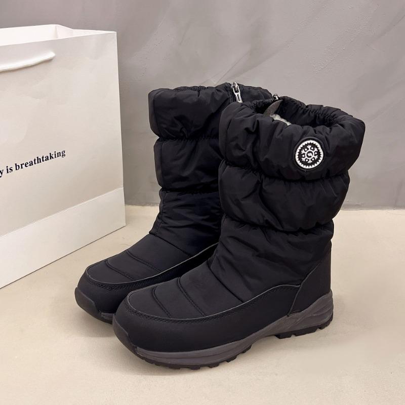 Winter New Outdoor Snow Country Velvet Thickened Snow Cotton Medium Tube Non-slip Warm Wear-resistant Couple Snow Boots