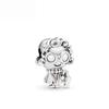 925 Silver Love Footprints Bead Double Pendant Charm for DIY Bracelet Jewelry Making Gift for Boy Girl Friend