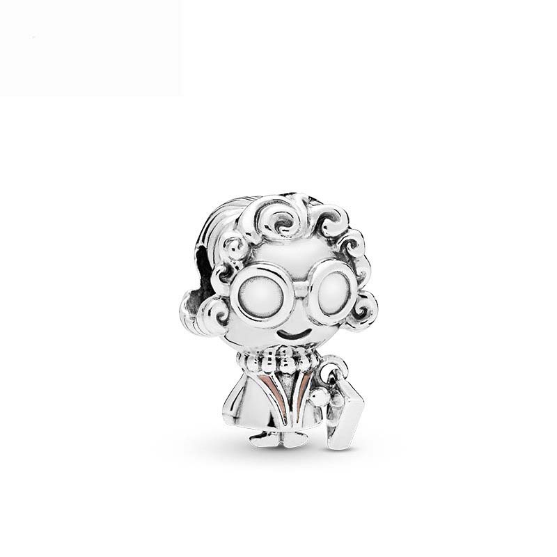 925 Silver Love Footprints Bead Double Pendant Charm for DIY Bracelet Jewelry Making Gift for Boy Girl Friend