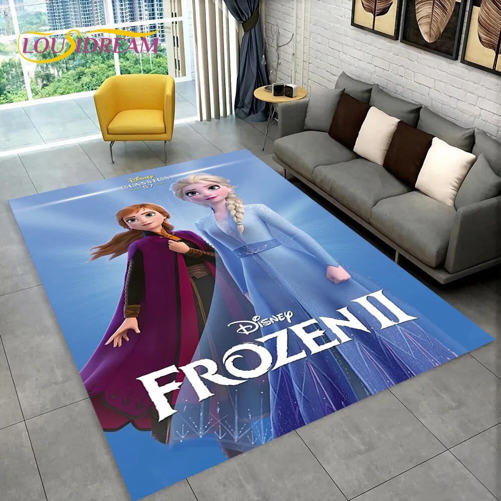 Frozen Elsa Princess Snow Queen Cartoon Carpet Rug for Home Living Room Bedroom Sofa Doormat Decor,Kid Non-slip Floor Mat