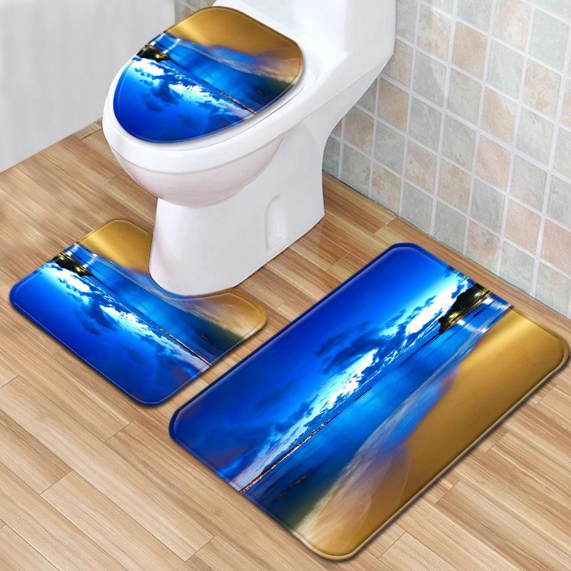 Star Bathroom Floor Mat Toilet Three-Piece Set