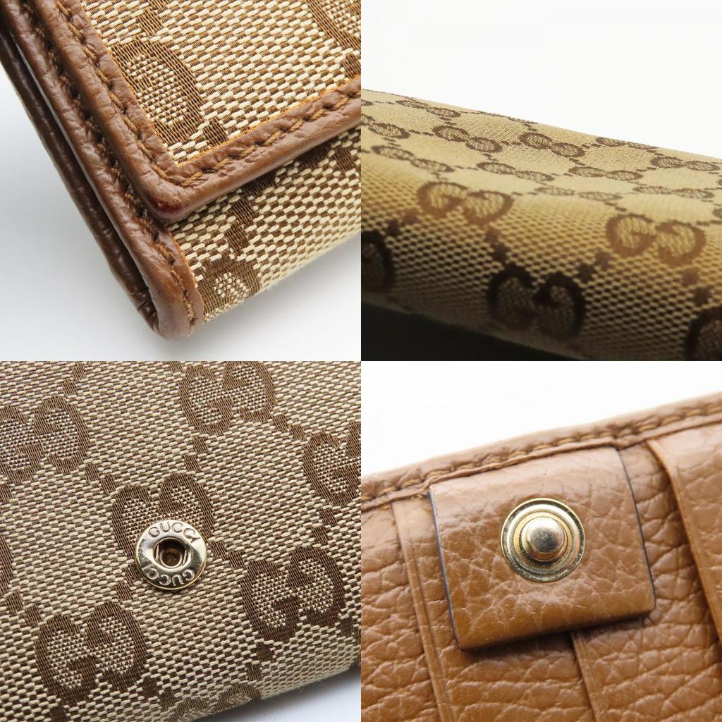 Used GUCCI Purse 346058 GG canvas/leather Brown Bifold Wallet