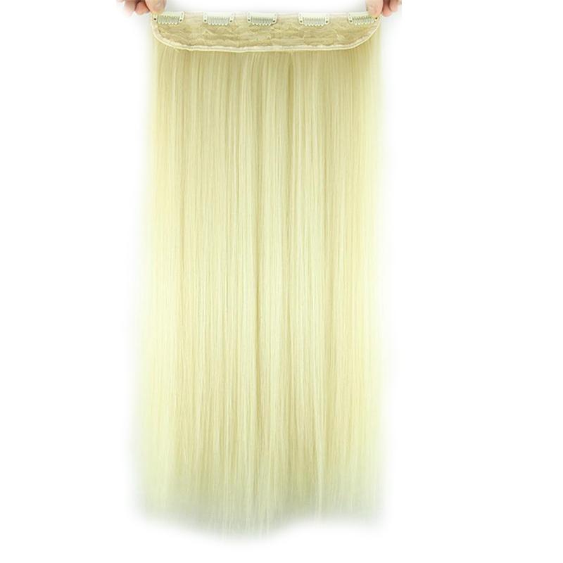 MERISIHAIR Ženy dlouhé rovné vlasy prodlužování paruka 5 klipů příčesky hlavy syntetické vlákno přírodní černá šedá barva ombre